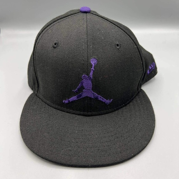 Air Jordan Hat Men Black Purple Embroidered Jumpman 9Fifty New Era Snap Back Cap